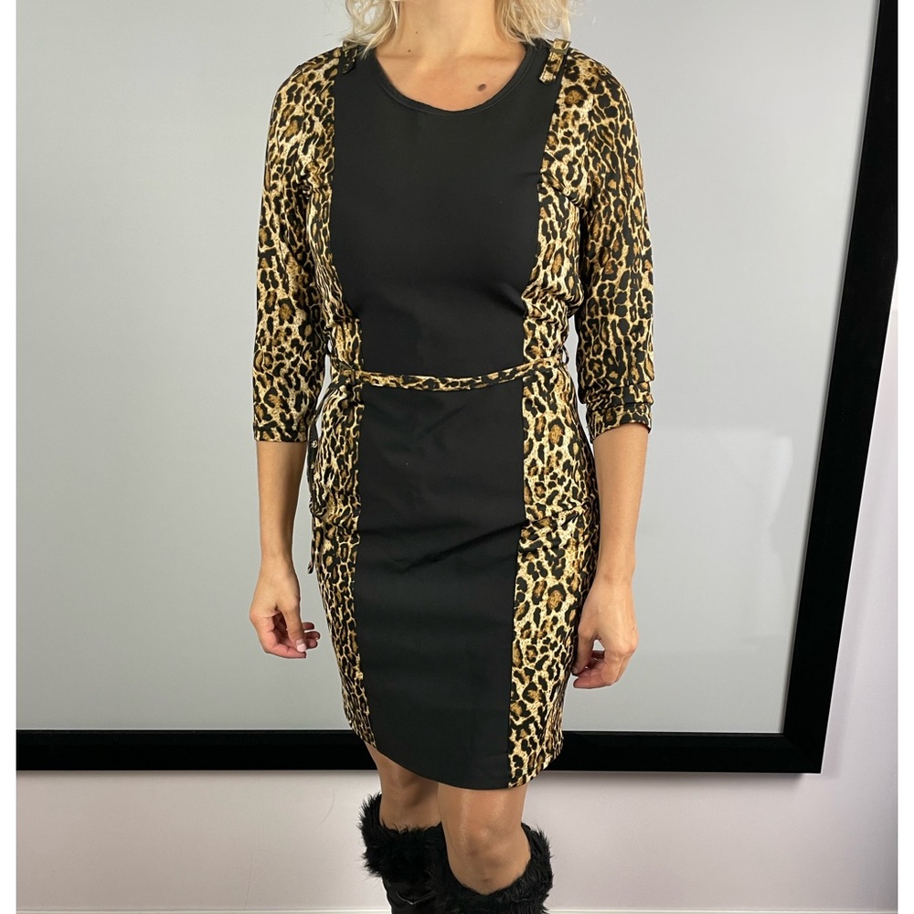 NWOT Dress BAGO, leopard print/ black.  European size 40 ( American size S)